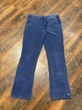 Vintage Nike Pants WM Velour Sweat Track Pants Bottom Leg Flare Y2K Grunge Skate